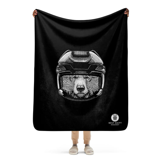 Hockey Grizzly Sherpa Blanket